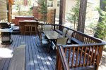 Amazing Back Deck with BBQ, Dining, Seating, Bar and Spa